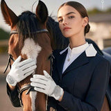 Equestrian Riding Gloves, Full-Palm Silicone Anti-Slip & Durable Touchscreen Model, Ice-Silk Cooling, Breathable, and UV-Protective, Suitable for Outdoor Sports, Driving, and Training—Black-XL