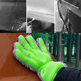 Double-Sided Chenille Car Wash Glove, Paint-Safe Coral Fleece Car Cleaning Glove, Five-Finger Design, Absorbs Water and Removes Dirt Easily, Car Cleaning Tool, Home and Car Cleaning Tool - Orange
