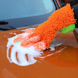 Double-Sided Chenille Car Wash Gloves, Paint-Safe Coral Fleece Car Cleaning Gloves, Five-Finger Design, Absorbs Water and Removes Dirt Easily, Car Cleaning Tools, Home and Car Cleaning Tools - Gray