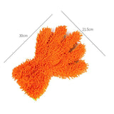 Double-Sided Chenille Car Wash Gloves, Paint-Safe Coral Fleece Car Cleaning Gloves, Five-Finger Design, Absorbs Water and Removes Dirt Easily, Car Cleaning Tools, Home and Car Cleaning Tools - Gray