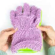 Double-Sided Chenille Car Wash Gloves, Paint-Safe Coral Fleece Car Cleaning Gloves, Five-Finger Design, Absorbs Water and Removes Dirt Easily, Car Cleaning Tools, Home and Car Cleaning Tools - Gray