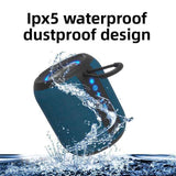 Outdoor Waterproof Portable Bluetooth Speaker, IPX5 Waterproof Subwoofer, 24-Hour Battery Life, RGB Lighting Wireless Speaker, Ideal for Camping and Home Use - Black