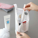 EVA Mesh Travel Toothbrush Organizer, Portable Toiletry Pouch, Multifunctional Organizer for Toothpaste, Eyebrow Pencils, and Lipstick - White