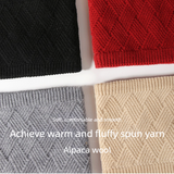 Women's Fashionable Winter 3-Piece Set: Knit Hat, Scarf, and Gloves.  A must-have for outdoor skiing and cycling - Black