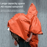 Darrahopens Home & Garden > Shading > Umbrellas & Sunshades Outdoor Emergency Waterproof Insulated Raincoat, Portable Folding Camping and Hiking Cold-Weather Raincoat – Orange