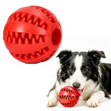 2 Large Pet Food Dispenser Balls, 7 cm – Durable Teething and Dental Care Toys – Red