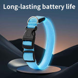 LED Light-Up Pet Collar, Large, Adjustable, USB Rechargeable, for Cats and Dogs, Nighttime Anti-Lost– Orange
