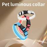 LED Light-Up Pet Collar, Large, Adjustable, USB Rechargeable, for Cats and Dogs, Nighttime Anti-Lost– Orange