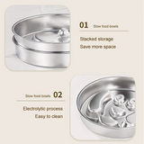 2-Piece Stainless Steel Slow Feeder Set for Pets, Reversible, for Cats and Dogs – Fishbone Design