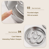 2-Piece Stainless Steel Slow Feeder Set for Pets, Reversible, for Cats and Dogs – Paw Design