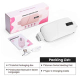 LED Display Period Heating Belt for Women, 5 Heat Settings & 4 Vibration Modes Wireless Menstrual Cramp Relief Waist Heating Pad - White