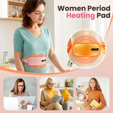 LED Display Period Heating Belt for Women, 5 Heat Settings & 4 Vibration Modes Wireless Menstrual Cramp Relief Waist Heating Pad - Pink