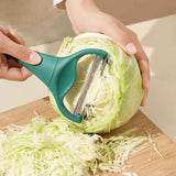 Dual Blade Vegetable Peeler & Cabbage Shredder, 2 in 1 Stainless Steel Julienne Slicer for Cabbage, Carrot, Potato, Fruit Salad Making