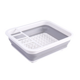 Multi Compartment Plastic Kitchen Utensil Holder, Foldable Dish Drain Basket for Bowl Plate Cup Chopsticks Storage