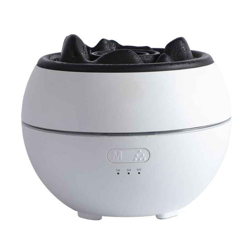 Volcano Flame Aroma Diffuser and Humidifier, 7-Color Changing Lava Fire Essential Oil Diffuser with Timer, 360ml for Home, Bedroom, or Desk – White
