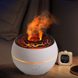 Volcano Flame Aroma Diffuser and Humidifier, 7-Color Changing Lava Fire Essential Oil Diffuser with Timer, 360ml for Home, Bedroom, or Desk – Black