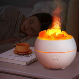Himalayan Salt Stone Flame Aroma Diffuser, 4 in 1 Essential Oil Humidifier with Warm Night Light, Timer Ultrasonic Cool Mist Diffuser for Home Bedroom