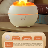 Himalayan Salt Stone Flame Aroma Diffuser, 4 in 1 Essential Oil Humidifier with Warm Night Light, Timer Ultrasonic Cool Mist Diffuser for Home Bedroom