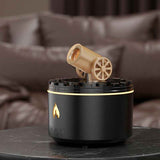 Cannon-Shaped Smoke Ring Aroma Diffuser and Humidifier, 2 Mist Modes, RGB Color-Changing Lava Lamp Essential Oil Diffuser, for Home or Desk – Black and Gold