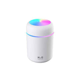 Mini Colorful Cup Humidifier, 300ml Portable USB Cool Mist Humidifier with 7-Color Night Light, for Car, Bedroom, Desk, and Office - White
