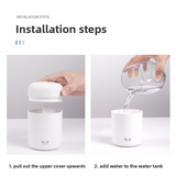 Mini Colorful Cup Humidifier, 300ml Portable USB Cool Mist Humidifier with 7-Color Night Light, for Car, Bedroom, Desk, and Office - Gray