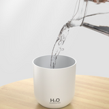 Flower Nozzle Mini USB Humidifier, 250ml Portable Cool Mist Humidifier with RGB Night Light, for Car, Bedroom, or Desk - White
