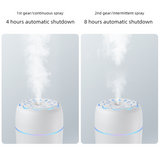 Flower Nozzle Mini USB Humidifier, 250ml Portable Cool Mist Humidifier with RGB Night Light, for Car, Bedroom, or Desk - Pink