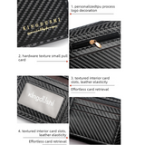 Men's Short Bifold Carbon Fiber Texture PU Wallet, Multi-Card Slot Purse with Zipper Coin Pocket & ID Photo Window for Daily Use (Blue)