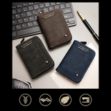 Matte PU Accordion Card Holder Wallet, Zip-Around Coin Purse with Extra Front Card Slot, Multi-Slot Credit Card Case for Men and Women (Dark Brown)
