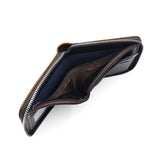 Men's Tri-fold Zip-Around Wallet, PU Leather Purse with Snap Coin Pocket & ID Photo Slot, Multi-Card Slots Business Casual Short Billfold (Dark Brown)