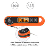Foldable Digital Meat Thermometer, IPX5 Waterproof Fast Read with Backlight ℃/℉ Switch for Kitchen, BBQ, Baking