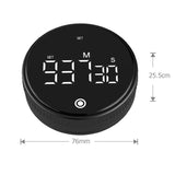 Rotating Digital Kitchen Timer, 999-Minute LED Display Timer with Magnetic Back & Stand, Type-C, for Studying and Exercising—White