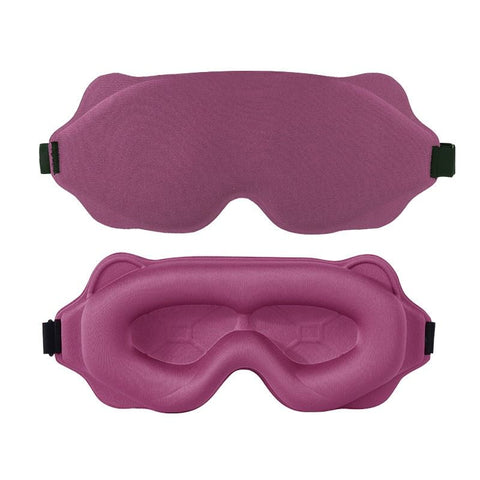 3D Contoured Sleep Mask, Breathable Fabric with Adjustable Strap, Light-Blocking Eye Mask for Sleeping, Napping, and Travel - Magenta