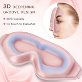 3D Deep Contoured Memory Foam Sleep Eye Mask, Full Light Blocking, Breathable Eye Cover for Travel, Naps, and Nighttime Sleep—Pink