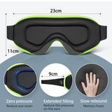 3D Contoured Memory Foam Sleep Eye Mask, Zero-Pressure Breathable Mesh Eye Cover with Adjustable Strap for Travel, Naps, and Nighttime Sleep—Black