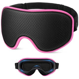 3D Contoured Memory Foam Sleep Eye Mask, Zero Pressure Breathable Mesh Eye Cover with Adjustable Strap for Travel, Naps, and Night Sleep - Red