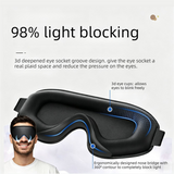 3D Contoured Memory Foam Sleep Eye Mask, Zero-Pressure Breathable Mesh Eye Cover with Adjustable Strap for Travel, Naps, and Nighttime Sleep—Blue