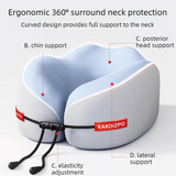 Portable Memory Foam U-Shaped Neck Pillow, Ergonomic 360° Support Adjustable Travel Pillow with Storage Case for Airplane, Car, Office - Green