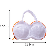 3D Support Bra Laundry Bag, Thick Mesh Bra Wash Bag with Zipper & Handle, Anti-Deformation Bra Protector for Washing Machine - Beige