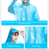 6-Pack - Disposable Thickened Open-Front Raincoat, Waterproof Poncho with Snap Buttons & Adjustable Hood, Portable for Hiking and Travel - Yellow