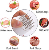 Stainless Steel Meat Tenderizer, 2.5cm Needle Pricker with Safety Guard & Automatic Rebound, for Steak, Pork, Chicken, BBQ & Marinade - Black