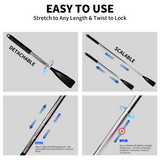 Retractable Stainless Steel Long Handle Shoe Horn, Portable No-Bend Shoe Helper for Elderly Pregnant Kids