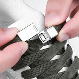 3-Pair Set - Magnetic Wide Elastic No-Tie Shoelaces, Lazy Magnetic Lock Stretch Laces for Kids and Adults - Beige