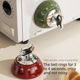 Vintage Magnetic Mechanical Kitchen Timer, 60-Minute Countdown Timer for the Fridge, Battery-Free Cooking Alarm—Green
