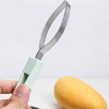 Stainless Steel Mango Cutter 3-Piece Set, Multi-Function Mango Core Remover & Dicer Kitchen Tool—Orange