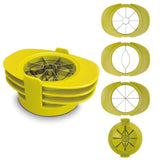 3-in-1 Multi-Fruit Slicer Set, Apple, Mango, and Tomato Cutter, Stackable Vegetable Cutting Kitchen Tool—Light Green