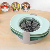 3-in-1 Multi-Fruit Slicer Set, Apple, Mango, and Tomato Cutter, Stackable Vegetable Cutting Kitchen Tool—Light Green