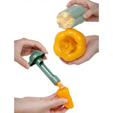 Dual-Size Bell Pepper Corer, ABS Plastic Chili Seed Remover, Household Vegetable Prep Tool—Green
