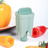 Dual-Size Bell Pepper Corer, ABS Plastic Chili Seed Remover, Household Vegetable Prep Tool—Green