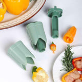 Dual-Size Bell Pepper Corer, ABS Plastic Chili Seed Remover, Household Vegetable Prep Tool—Beige
